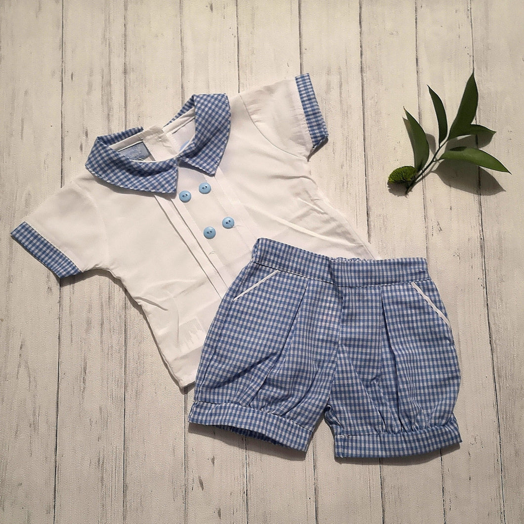 Baby Blue Gingham Two Piece