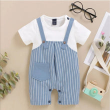 Load image into Gallery viewer, Striped Dungaree Set
