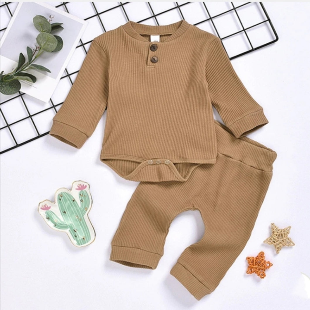 Caramel 2 Piece Ribbed Set