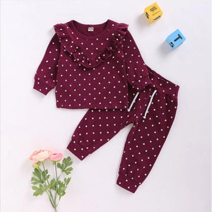 Ruffled Polka Dot 2 Piece Set
