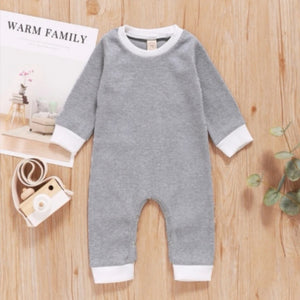 Light Grey Ribbed Romper