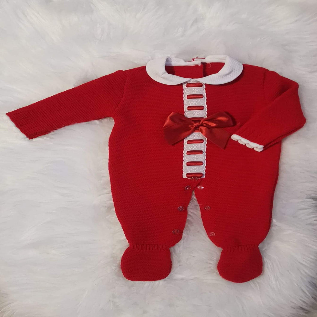 Red Knitted Romper