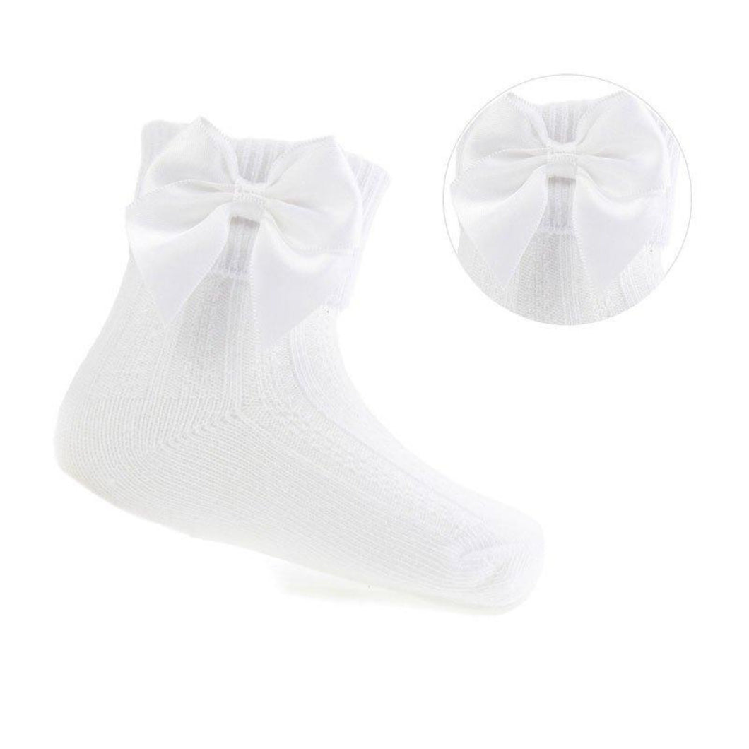 White Socks Large Bow