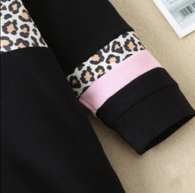 Load image into Gallery viewer, Black Jumpsuit with Leopard Print Detail
