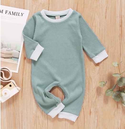 Light Green Ribbed Romper