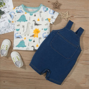 Dinosaur print Dungarees