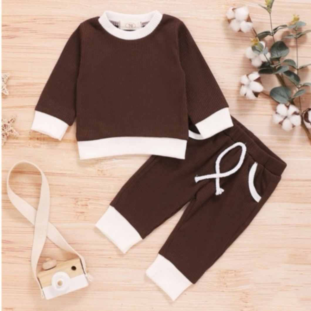 Dark Brown Two Piece Set
